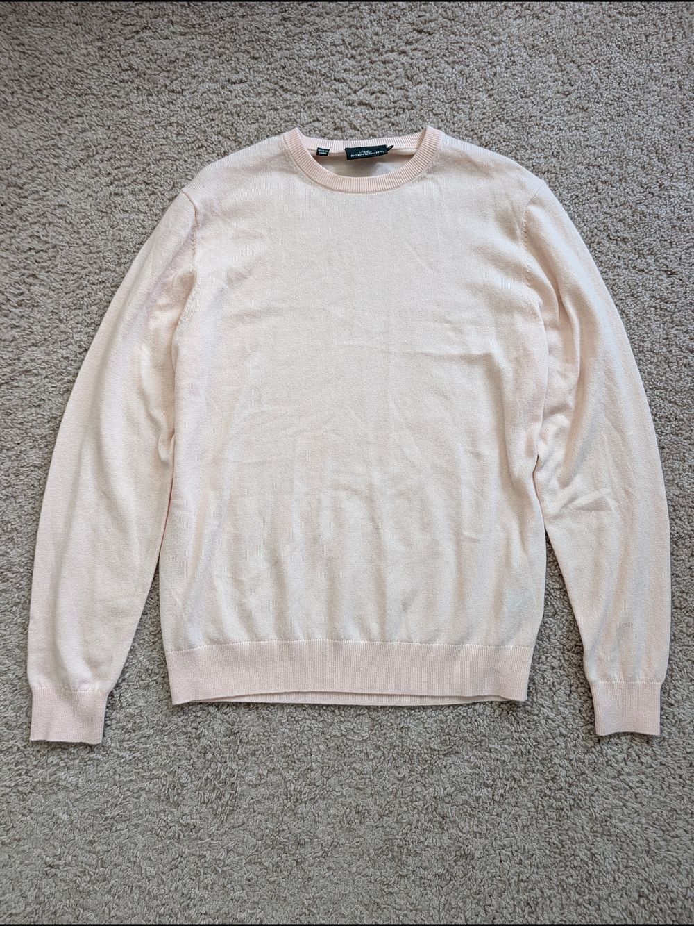 Rodd & Gunn Mens Blush Pink Merino Wool Cashmere Crewneck Sweater Size Medium - Picture 3 of 9